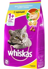Вискас сухой корм для кошек для стерилизованных котов и кошек с курицей 1,9 кг. 